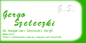 gergo szeleczki business card